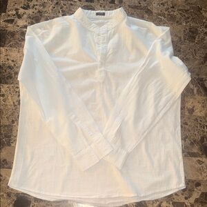 Men's Classic White Casual Button Down Shirt